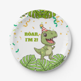 Dinosaur Birthday Party Paper Plate