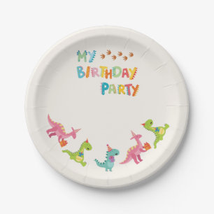 Dinosaur birthday party paper plates