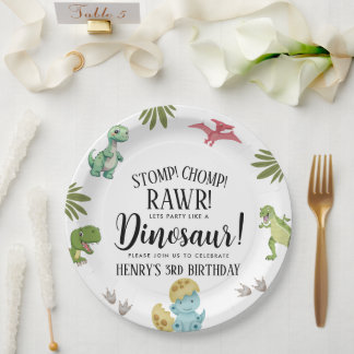 Dinosaur Birthday Party Paper Plates