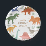 Dinosaur Birthday Party Paper Plates<br><div class="desc">Add a finishing touch to the birthday decor with these colorful dinosaur-themed paper plates.</div>