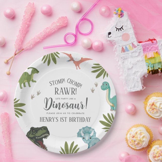 Dinosaur Birthday Party Paper Plates (Party)
