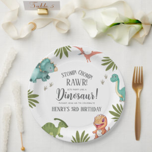 Dinosaur Birthday Party Paper Plates