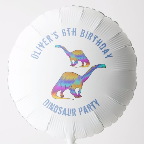 Dinosaur Birthday Party Personalized Blue Balloon