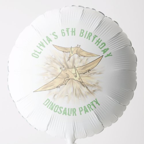 Dinosaur Birthday Party Personalized Green Balloon