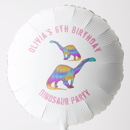 Dinosaur Birthday Party Personalized Pink Balloon