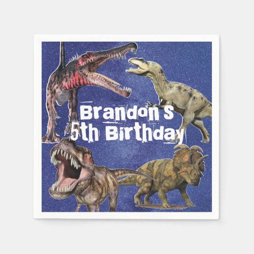 Dinosaur Birthday Party Personalized T_Rex Napkins