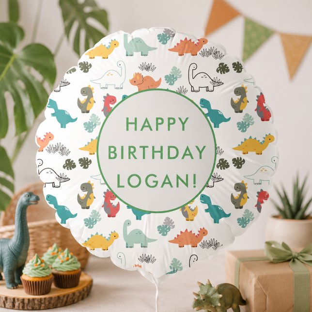 Dinosaur Birthday Party Photo Balloon (Dinosaur Birthday Party Photo Balloon)