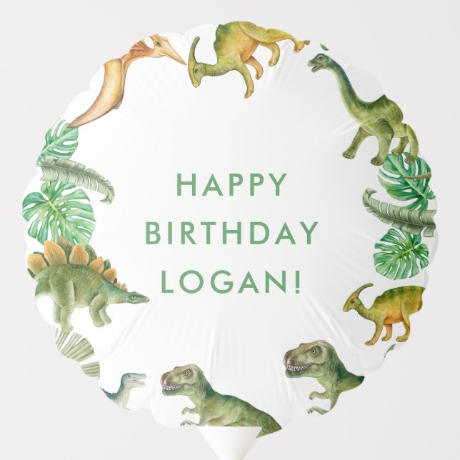 Dinosaur Birthday Party Photo Balloon (Front)