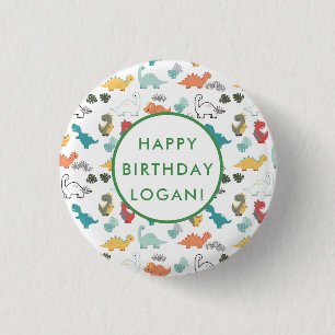 Dinosaur Birthday Party Photo Button