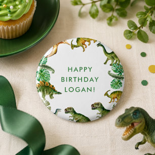 Dinosaur Birthday Party Photo Button