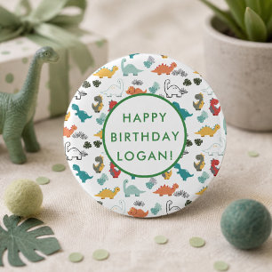 Dinosaur Birthday Party Photo Button