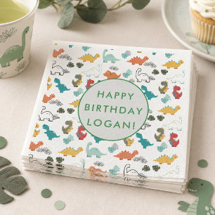 Dinosaur Birthday Party Photo Napkins