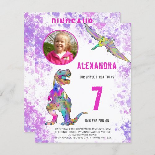 Dinosaur Birthday Party Photo Pink