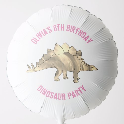 Dinosaur Birthday Party Pink  Balloon