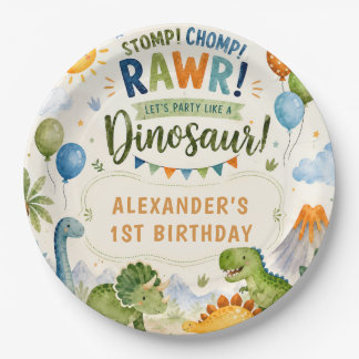 Dinosaur Birthday Party Plates for Boys