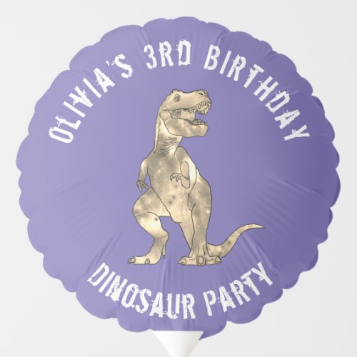 Dinosaur Birthday Party Purple Balloon