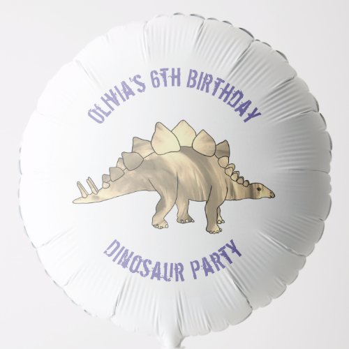Dinosaur Birthday Party Purple Balloon