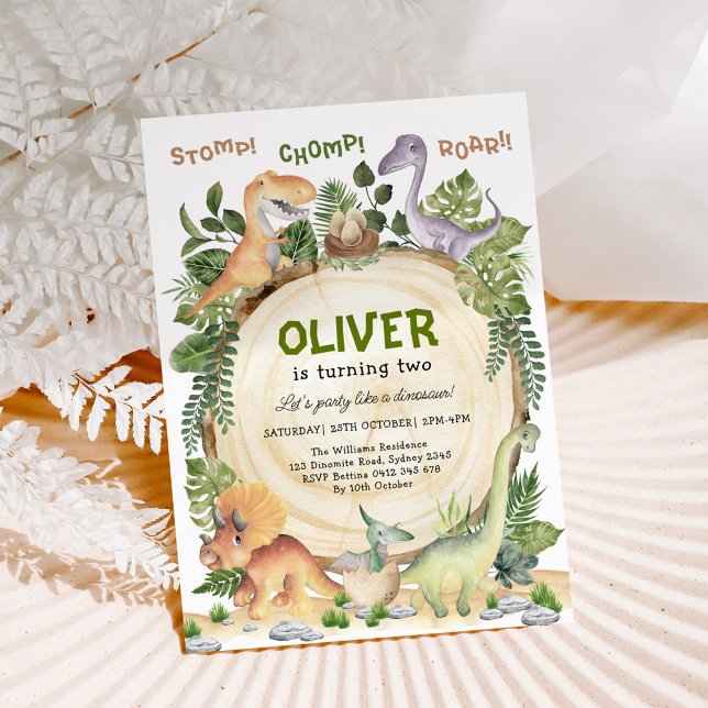 Dinosaur Birthday Party | Stomp Chomp Roar Invitation (Creator Uploaded)