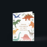 Dinosaur Birthday Party Thank You Card<br><div class="desc">Say thank you to party guests with this colorful dinosaur-themed thank you card.</div>