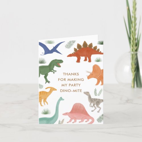 Dinosaur Birthday Party Thank You Card