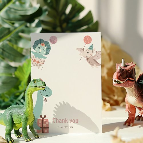 Dinosaur Birthday Party Thank You Card