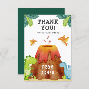 Dinosaur Birthday Party Thank You Card