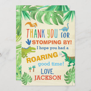 Dinosaur Birthday Party Thank You Cards