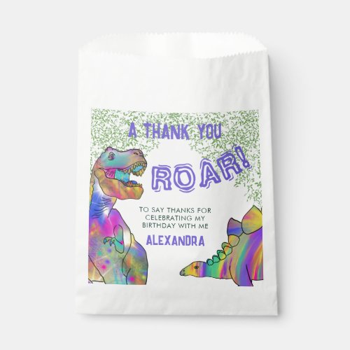 Dinosaur birthday party thank you  favor bag