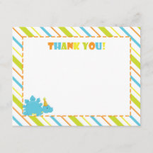 Dinosaur Birthday Party Thank You Flat A2 Card