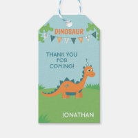 Dinosaur birthday party thank you name gift tags