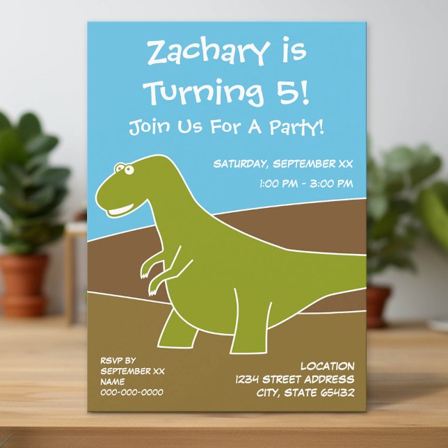 Dinosaur Birthday Party Theme Invitation (Custom Invitation with Download Option)