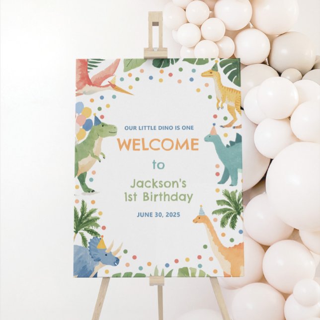 Dinosaur Birthday Party Welcome Sign (Creator Uploaded)