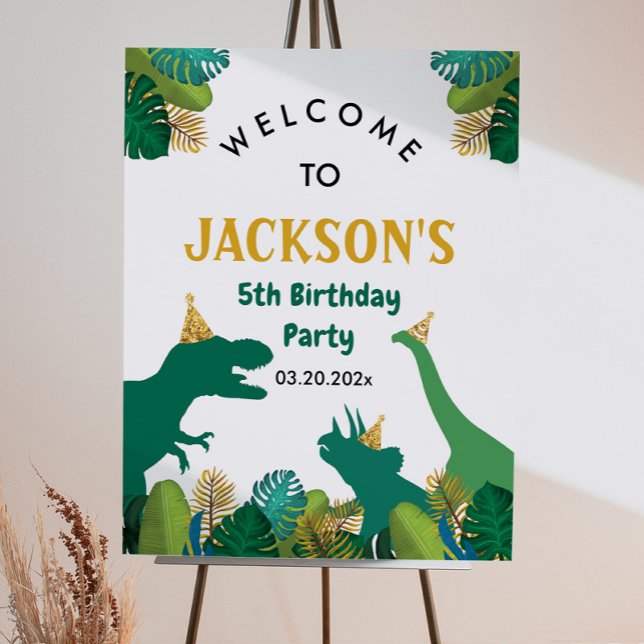 Dinosaur Birthday Party Welcome Sign (Creator Uploaded)