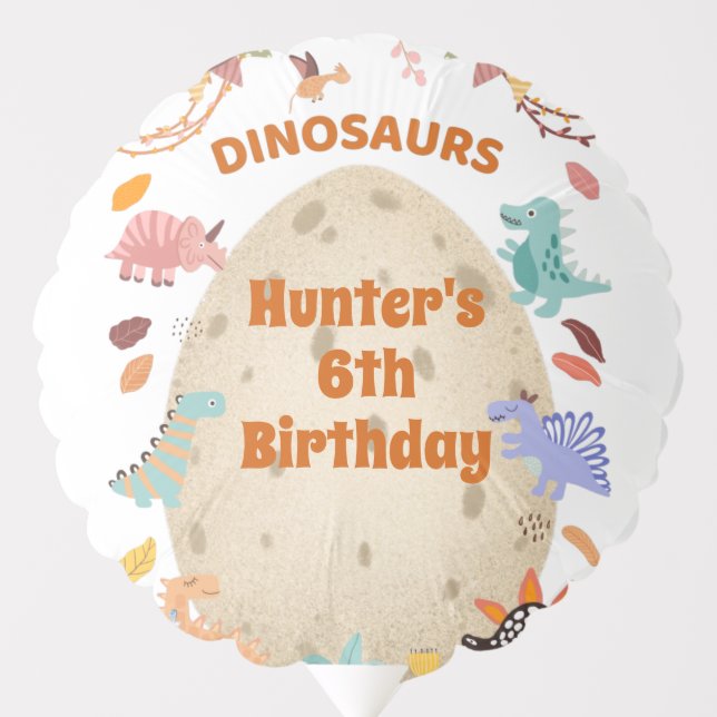 Dinosaur Birthday Party with Giant Dino Egg   Balloon (Front)
