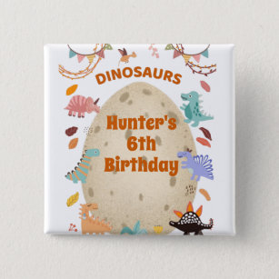 Dinosaur Birthday Party with Giant Dino Egg    Button