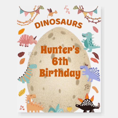 Dinosaur Birthday Party with Giant Dino Egg  Foam Board