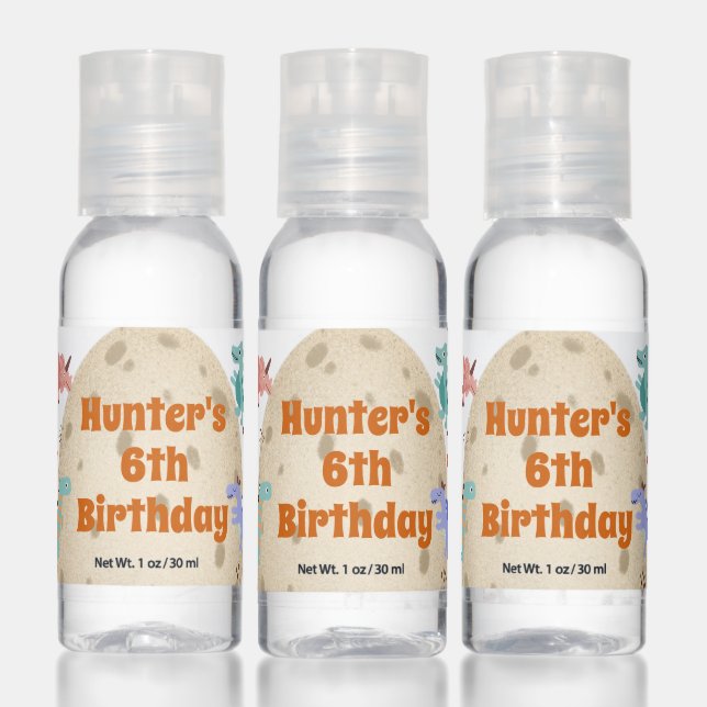 Dinosaur Birthday Party with Giant Dino Egg    Hand Sanitizer (Set)