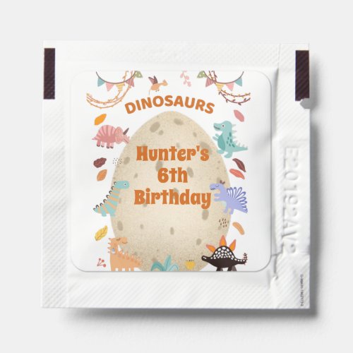 Dinosaur Birthday Party with Giant Dino Egg    Hand Sanitizer Packet