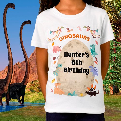 Dinosaur Birthday Party with Giant Dino Egg   T_Shirt