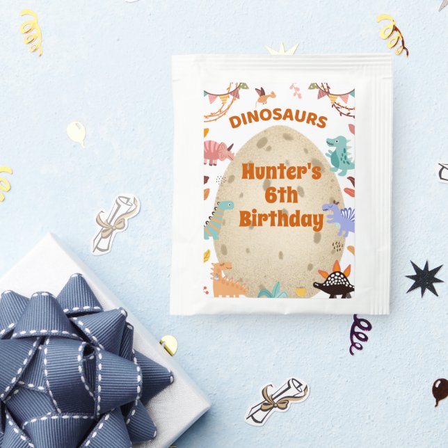 Dinosaur Birthday Party with Giant Dino Egg   Tea Bag Drink Mix (Packets)