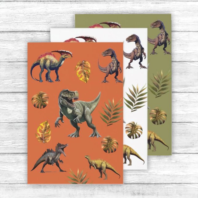 Dinosaur Birthday Party Wrapping Paper Sheets (Creator Uploaded)