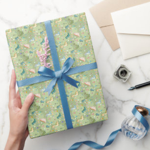 Dinosaur birthday pattern with cute dinosaurs wrapping paper