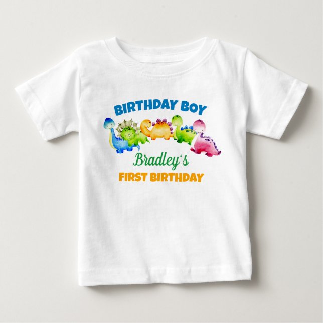 Dinosaur birthday personalized matching family  baby T-Shirt (Front)