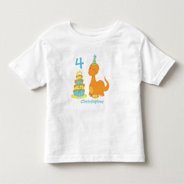 Dinosaur Birthday Personalized Shirt - Dino Bday (Front)
