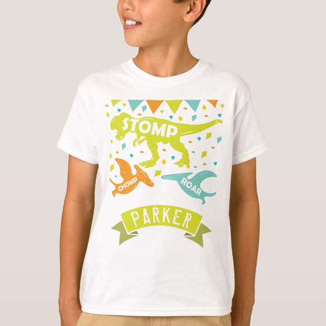 Dinosaur Birthday Personalized T-Shirt (Front)