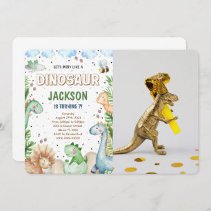 Dinosaur Birthday Photo Invitation