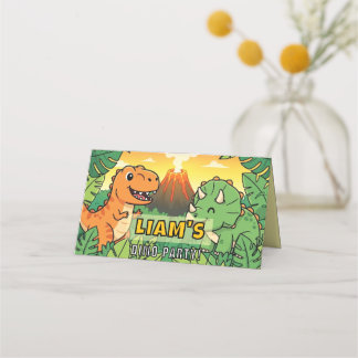 Dinosaur Birthday Place Card | Cute Dino Name Tent