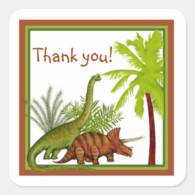 Dinosaur Birthday Stickers (Front)
