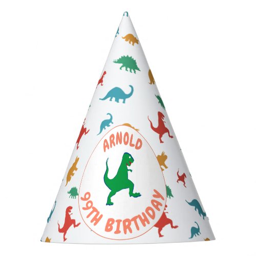 Dinosaur Birthday T Rex Kids Jurassic Animals Part Party Hat