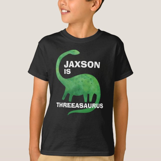 Dinosaur Birthday T-Shirt - Any Age - Add Name (Front)